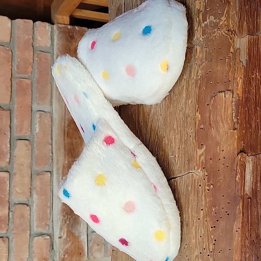 Polka Dot Plush Slippers